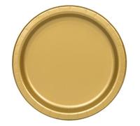 Unique Party - Platos de Papel - 23 cm - Oro - Paquete de 16 (33252)