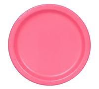 Unique Party - Platos de Papel - 23 cm - Rosa Oscuro - Paquete de 16 (31250)