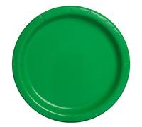 Unique Party - Platos de Papel - 23 cm - Verde Esmeralda - Paquete de 16 (31850)