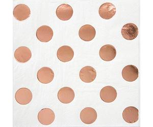 Unique Party - Servilletas de Cóctel de Papel - Color Oro Rosa - Paquete de 16 (53271)