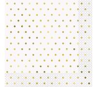 Unique Party - Servilletas de Papel - Diseño de Elegante Lunares Dorados - Paquete de 16 (72572)