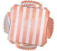 Unique Party - Servilletas de Papel - Diseño de Rayas - Color Oro Rosa - Paquete de 16 (53272)