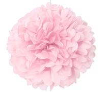 Unique Party- Solid Hanging Pompón de papel de seda, Color rosa claro, 40 cm (63200)