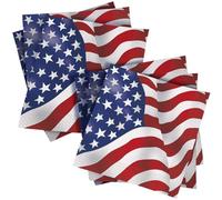 Unique- Party Tableware Servilletas clásicas para almuerzo, diseño de bandera de Estados Unidos, 16 unidades, Americana, Multicolor, 6,5"/16,5 cm (43742)