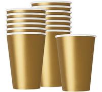 Unique Party vasos de papel, color oro, 14 unidad (paquete de 1) (33246)