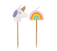 Unique Party - Velas de Cumpleaños - Diseño Unicornio y Arcoíris - Paquete de 6 (19988)