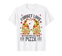Unique Pizza Lover GNOME For Women Funny Anti Valentines Camiseta