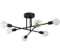 Unique Plafón de metal negro 6 bombillas l64 cm