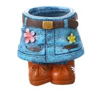 Unique Plant Pots - Resin Denim Style Planter Pot, Decorative Jeans Planterr | Planter For Balcony Displays, Garden Décor, Indoor Rooms, Living Spaces, Tabletop Setups, Planting
