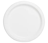 Unique- Platos de Papel Ecológicos-18 cm Blanco-Paquete de 8, sólido, Color white (3104EU)