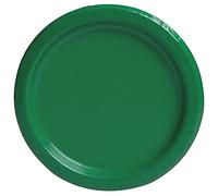 Unique- Platos de Papel Ecológicos-18 cm Verde Esmeralda-Paquete de 8, Color emerald green, Lot de 8 (31854EU)