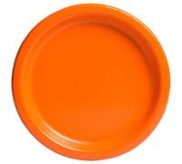 Unique- Platos de Papel Ecológicos-23 cm Naranja-Paquete de 16, Color orange (32252EU)