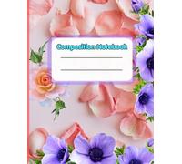 unique Purple Flower Floral Notebook for Girls: Aesthetic Flower Journal for School Notes, Writing Practice & Daily Use | Soft Cover Composition Book | Wide ruled 120 pages | size 8.5 x 11 inches