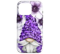 Unique Purple GNOME with Lilac Anemones Floral Aesthetic Carcasa para iPhone 16 Pro