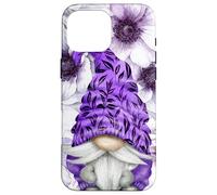 Unique Purple GNOME with Lilac Anemones Floral Aesthetic Carcasa para iPhone 16 Pro MAX