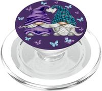 Unique Purple Teal Gnomes For Girls with Butterfly Aesthetic PopSockets PopGrip para MagSafe