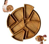 Unique Puzzle Serving Tray - Wood with Removable Compartments, Versatile Dry Fruit Snack Plate for Christmas & Home Decor Gift (L)