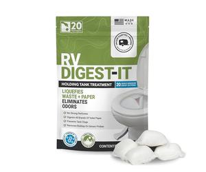 Unique RV Digest-It RV Tratamiento de inodoro, cápsula de caída, conveniente, disoluble, sin desorden, elimina olores y licua los residuos (20 cápsulas) embalaje exclusivo de Amazon