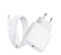 Unique Secure Certificado Apple MFi - Cargador de Pared USB C de 20 W con Cable USB C a Lightning de 1 m - Cargador rápido USB-C PD 3.0 - Blanco 001 - JBB-778
