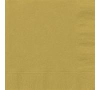 Unique servilletas de papel, color oro, 50 unidad (paquete de 1) (33242)