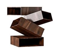 Unique Shape Coffee Table Side Table Irregular Design Wood Corner Table 4 Drawers Modern Living Room Side Table End Table
