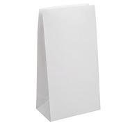 Unique-Sin carácter de tema Paquete de 12 bolsas de regalo de papel, liso, color blanco, (59011)