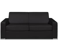 Unique Sofá cama 100% piel 3 plazas negro 194x223cm