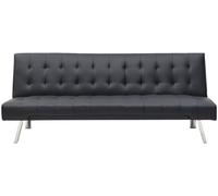 Unique Sofá cama piel sintética 2 plazas negro 177x78cm