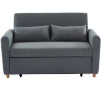 Vente-unique-Sofá Cama de 2 plazas de Tela Ayla - Gris