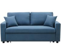 Unique Sofá cama poliéster 3 plazas azul 168x101cm