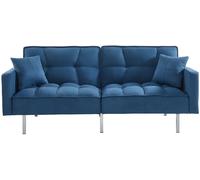 Unique Sofá cama poliéster 3 plazas azul 198x89cm