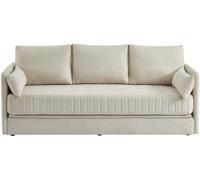 Unique Sofá cama poliéster 3 plazas beige 204x82cm