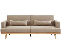 Vente-unique-Sofá Cama de 3 plazas de Tela Esme - Beige