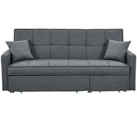 Unique Sofá cama poliéster 3 plazas gris 206x86cm
