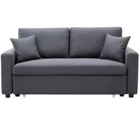 Vente-unique-Sofá Cama de 3 plazas de Tela INIZOR - Antracita