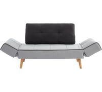 Unique Sofá cama poliéster 3 plazas gris claro 149x71cm
