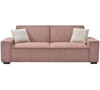 Vente-unique-Sofá Cama de 3 plazas de Terciopelo Rosa SEKOTA