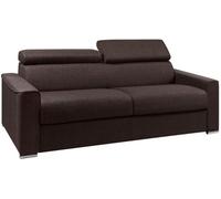 Unique Sofá cama poliéster 4 plazas marrón chocolate 216x223cm