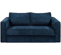 Unique Sofá cama terciopelo 3 plazas azul oscuro 195x223cm