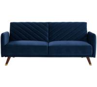 Unique Sofá cama terciopelo 3 plazas azul oscuro 198x95cm