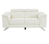 Unique Sofá fijo piel 2 plazas blanco 170x108cm