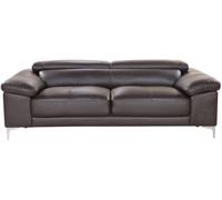 Unique Sofá fijo piel 3 plazas marrón chocolate 210x103cm