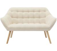 Unique Sofá fijo poliéster 2 plazas beige 127x73cm