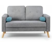 Unique Sofá fijo poliéster 2 plazas gris 130x81cm