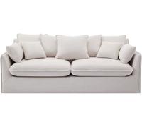 Unique Sofá fijo poliéster 3 plazas beige 213x103cm