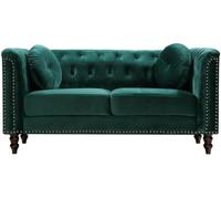 Vente-unique-Sofá de 2 plazas de Terciopelo Verde Esmeralda Turner