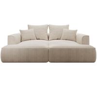 Unique Sofá fijo terciopelo 3 plazas beige 230x180cm