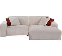 Unique Sofá fijo terciopelo 4 plazas beige 254x161cm