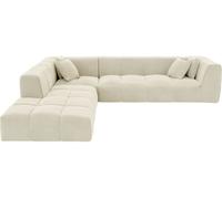 Unique Sofá fijo terciopelo 6 plazas beige 263x233cm