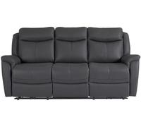 Unique Sofá relax piel 3 plazas gris antracita 207x97cm